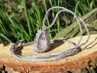  Náhrdelník - ametyst - přírodní surový fialový kámen / minerál