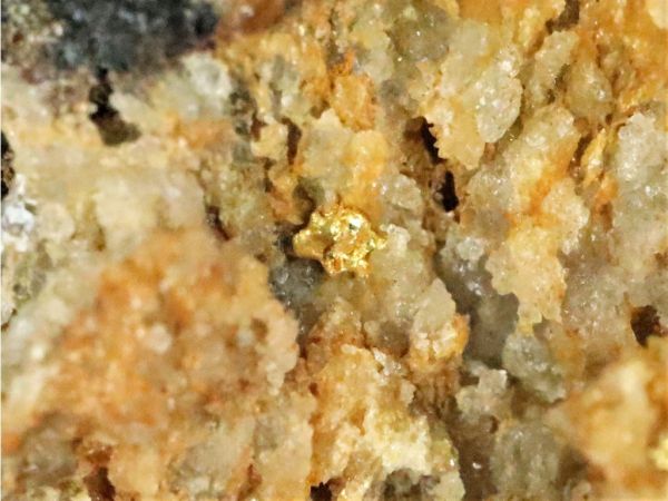 Zlato - zlatinka + hornina - kámen, minerál, nerost z ČR